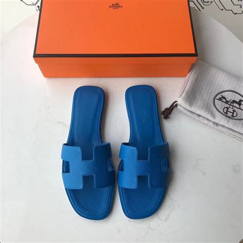 blue hermes slippers|authentic hermes sandals.